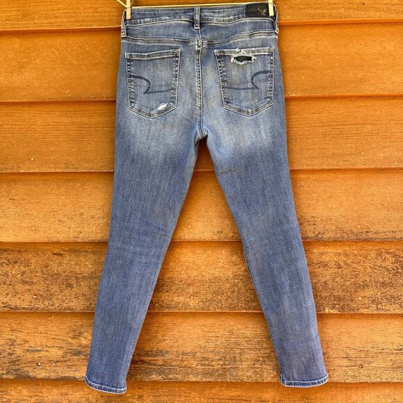 American Eagle Outfitters Super Stretch Ankle Distressed Jeans Size8 - Picture 3 of 15